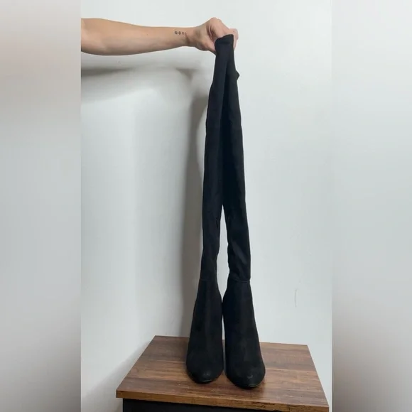 Aldo Sleek Black Over-the-Knee Boots - Picture 11 of 15